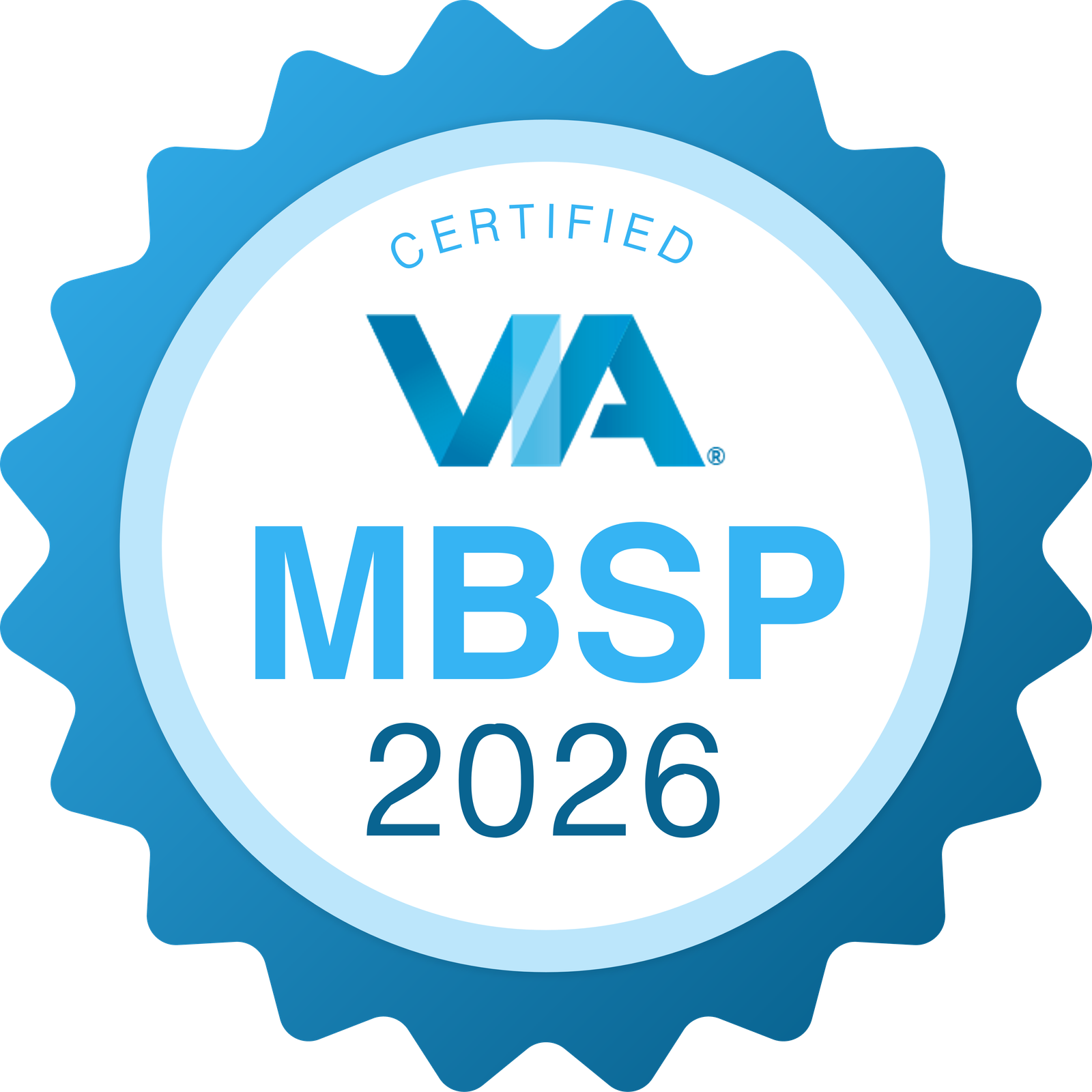 MBSP Certified Facilitator badge from the VIA Institute on Character